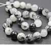 Natural Black Rutile Needles Quartz Smooth Round Ball Beads Strand Length is 14 Inches & Sizes from 12mm approx 